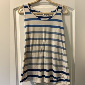 Blue and cream ombré  Striped Women's Tank Top